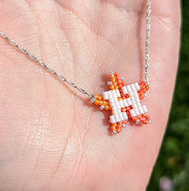 Sterling Silver Twisted Braided Chain Star Necklace