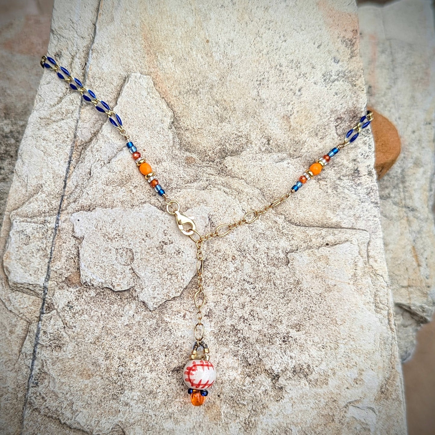 *NEW* Houston Star choker on 14kt gold filled blue enamel chain. 14.5-17 inches adjustable