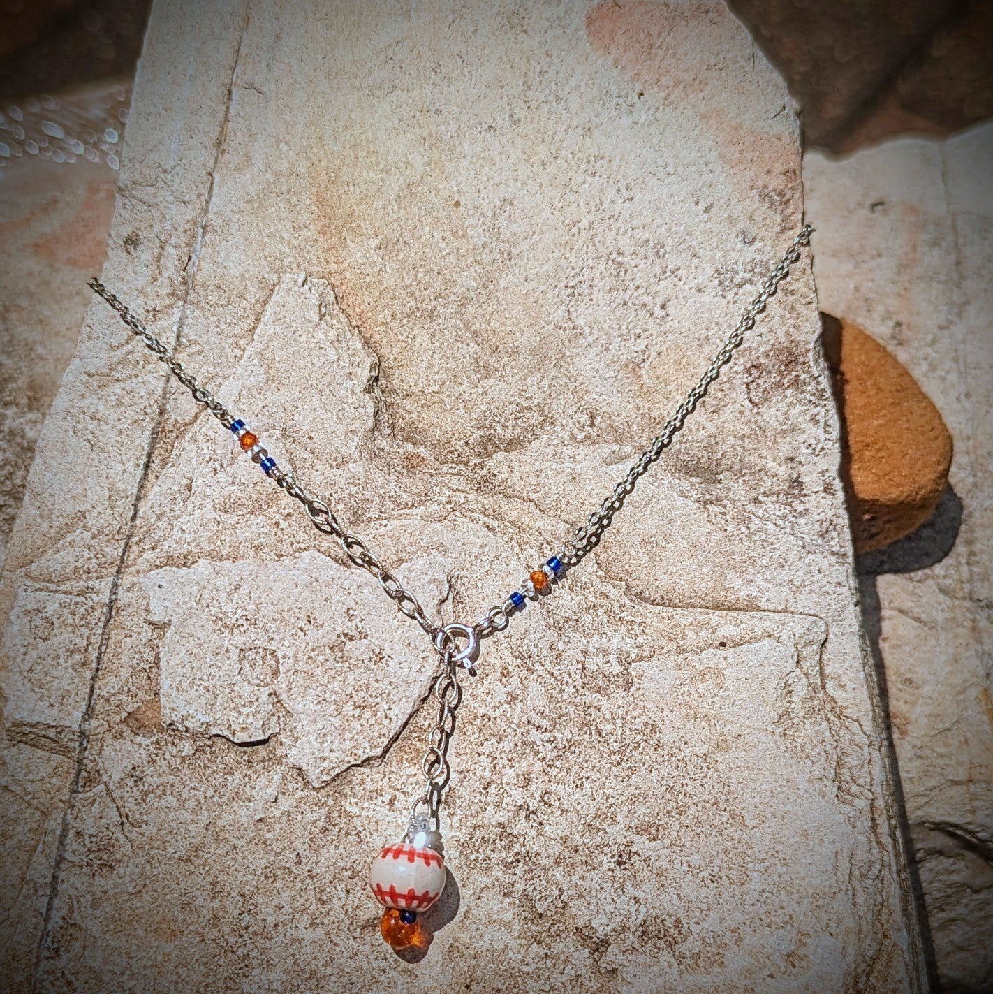 Houston Star choker, sterling silver cable chain. Adjustable in two sizes