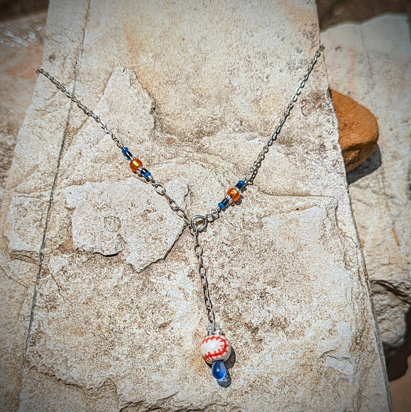 Houston Star choker, sterling silver cable chain. Adjustable in two sizes