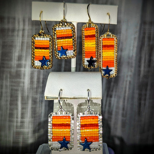 'retro stripes' rectangular drop earrings 4 sizes (restocking will continue as quickly as possible!)