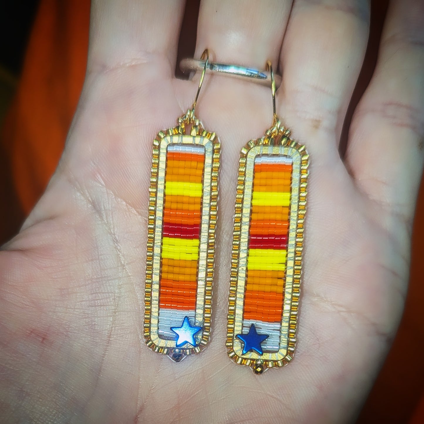 'retro stripes' rectangular drop earrings 4 sizes (restocking will continue as quickly as possible!)