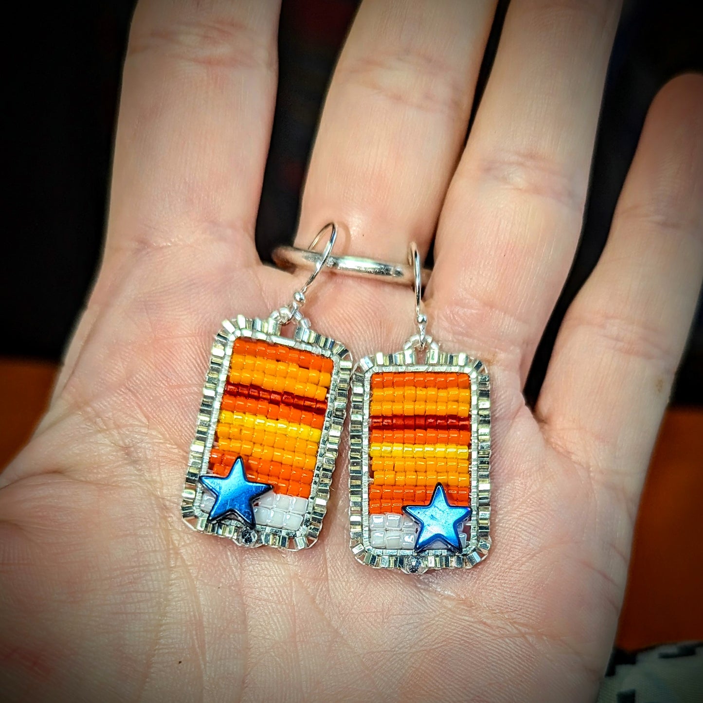 'retro stripes' rectangular drop earrings 4 sizes (restocking will continue as quickly as possible!)