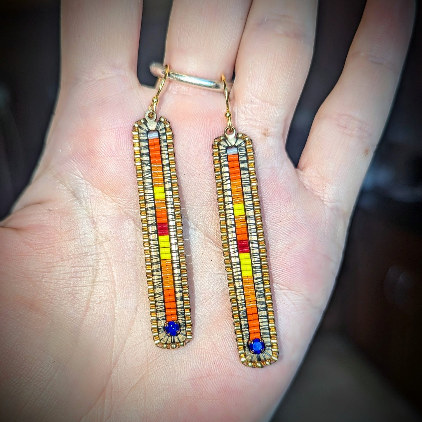 'retro stripes' rectangular drop earrings 4 sizes (restocking will continue as quickly as possible!)