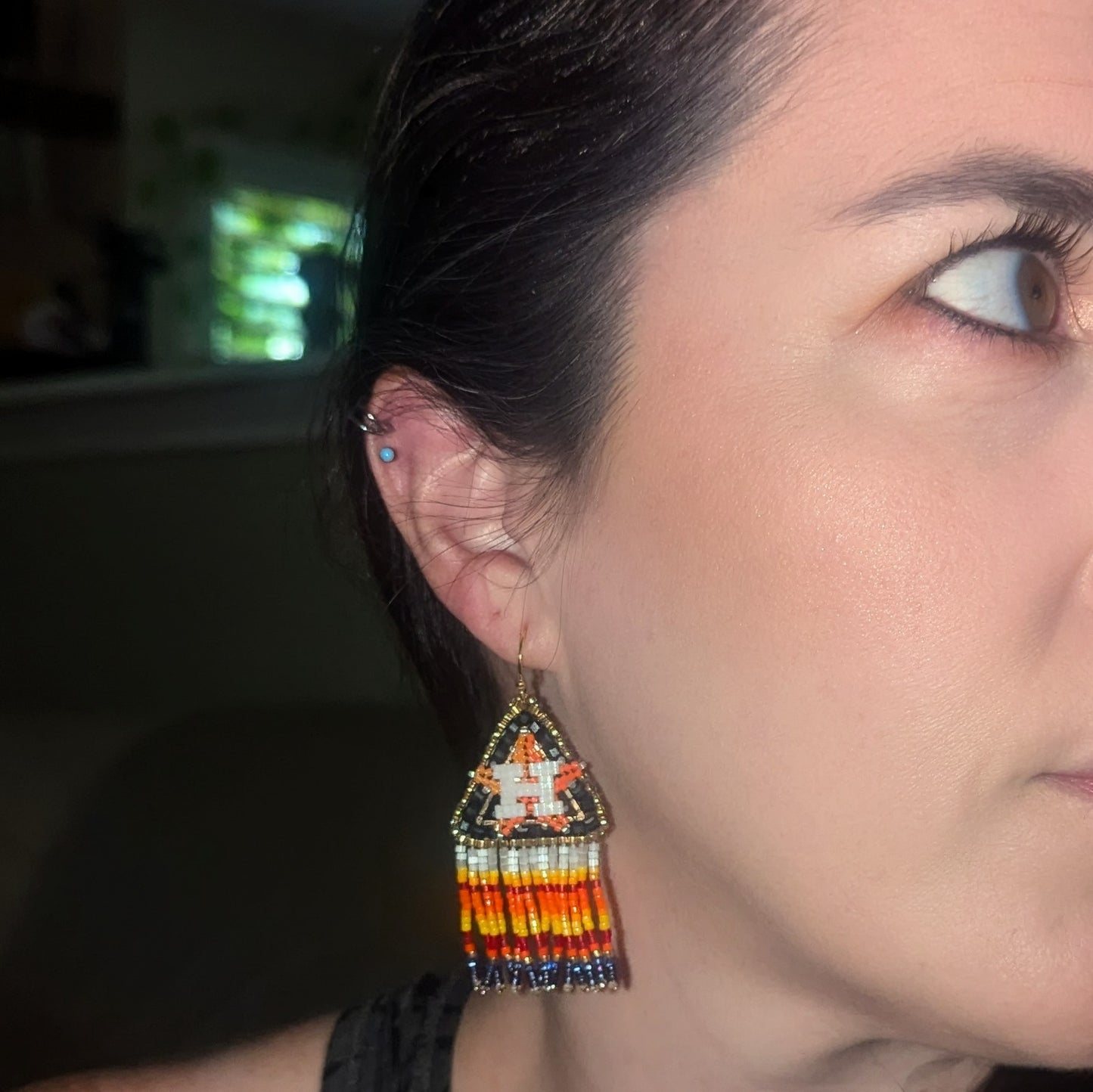 Medium Chevron Fringe Earrings