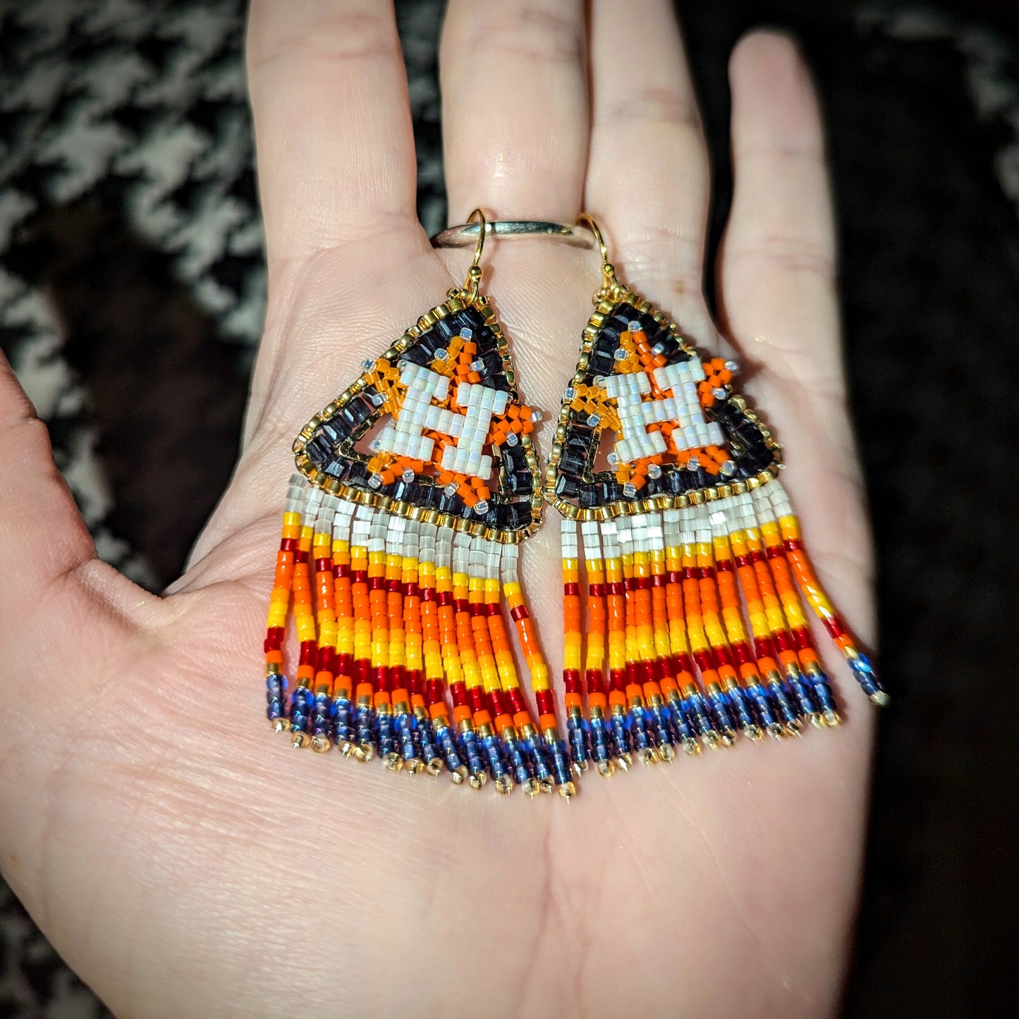 Medium Chevron Fringe Earrings