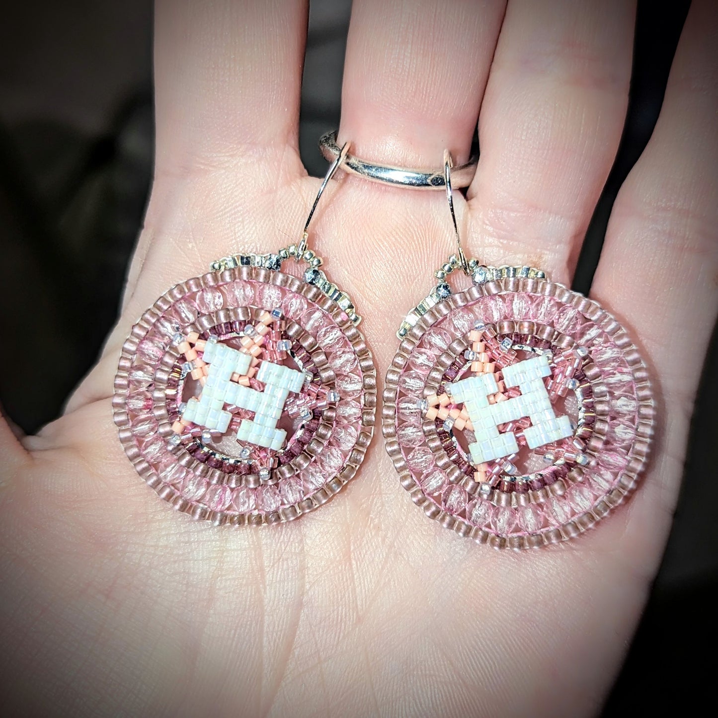 Houston Star classic round drop earrings in PINK!