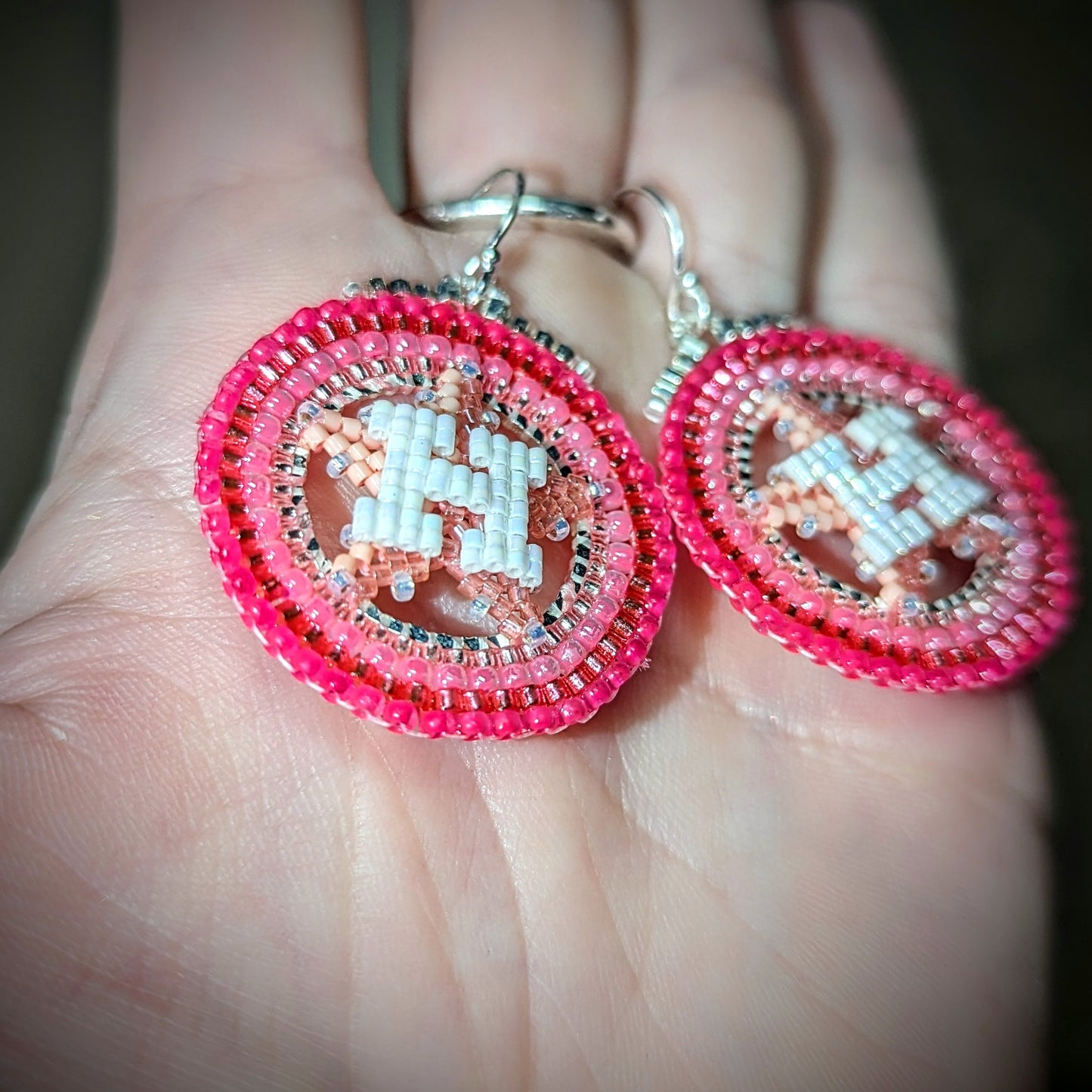 Houston Star classic round drop earrings in PINK!