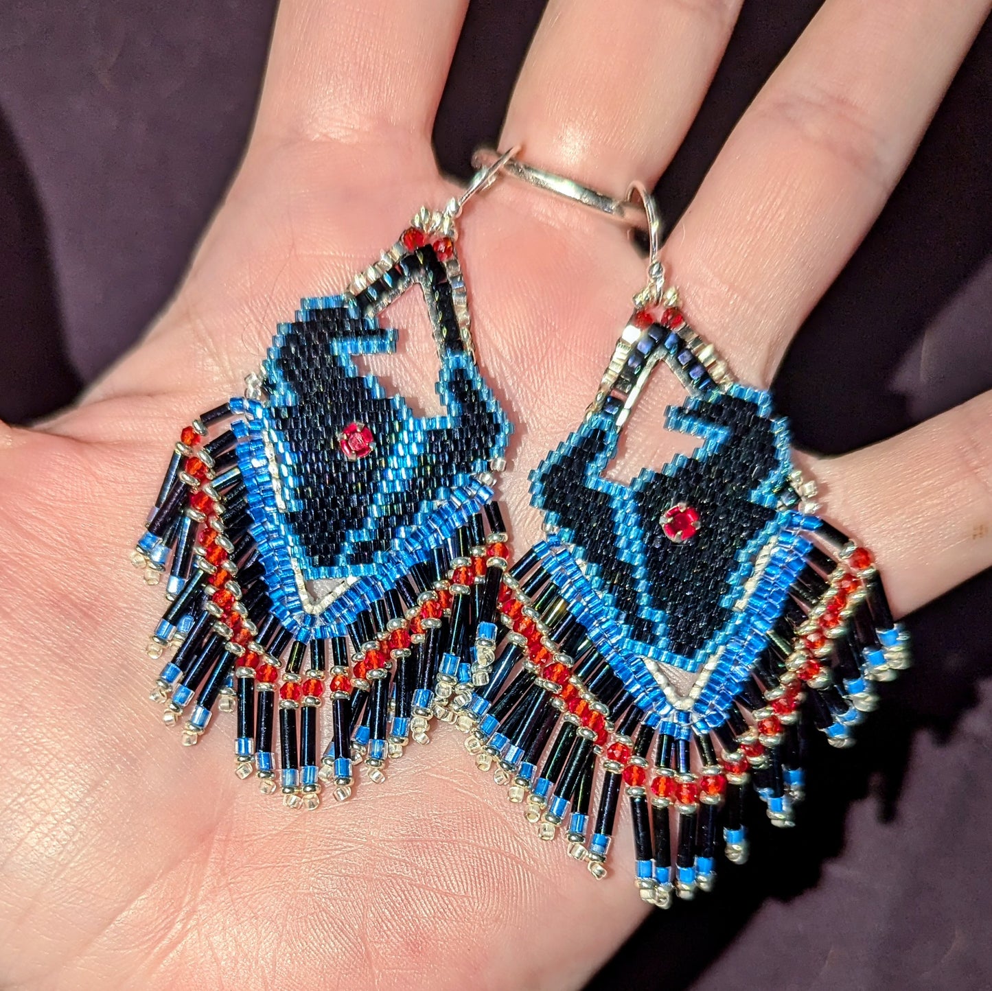 New color Texas fringe earrings! Hand beaded and one of a kind, on sterling silver hooks