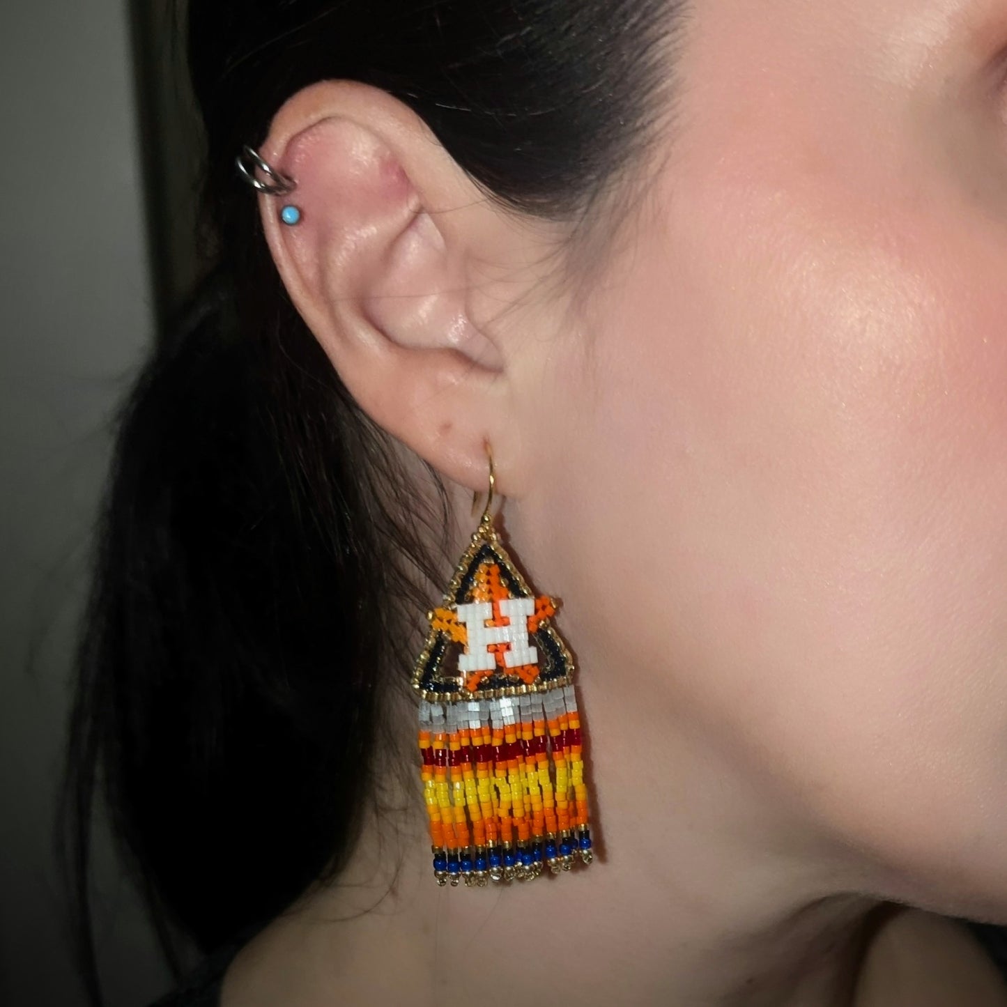 Medium Chevron Fringe Earrings