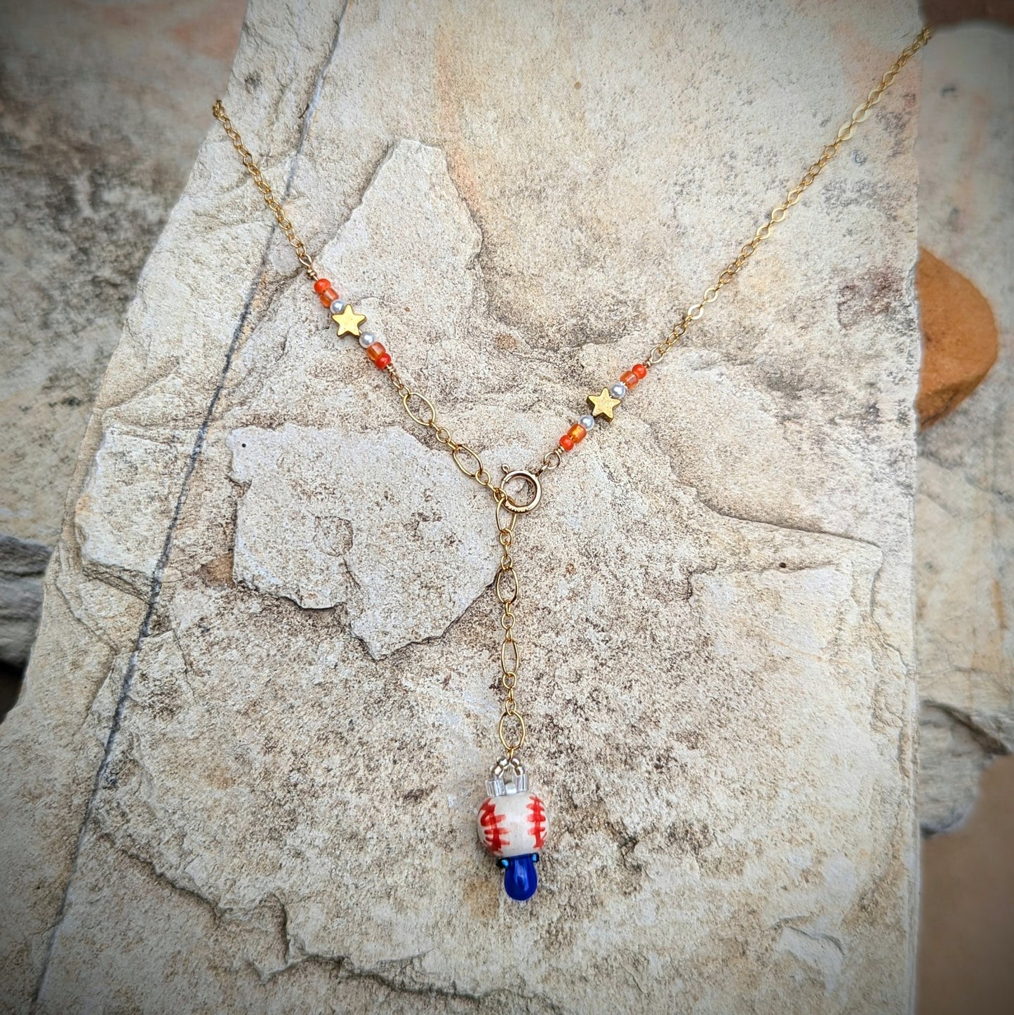 Houston Star choker, 14kt gold filled cable chain. 15-17 inches adjustable