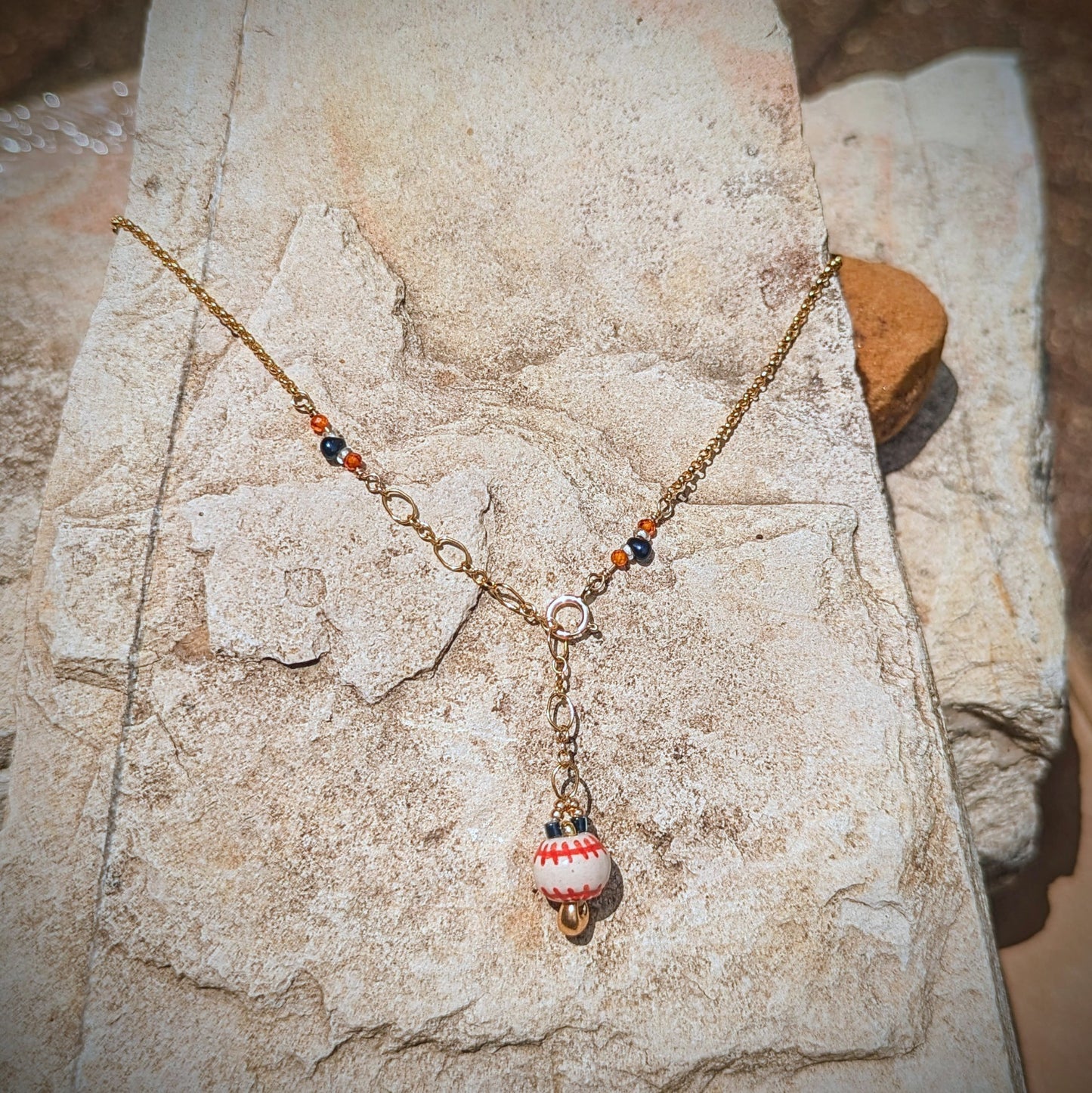 Houston Star choker, 14kt gold filled rollo chain. Adjustable 14.5-16.5