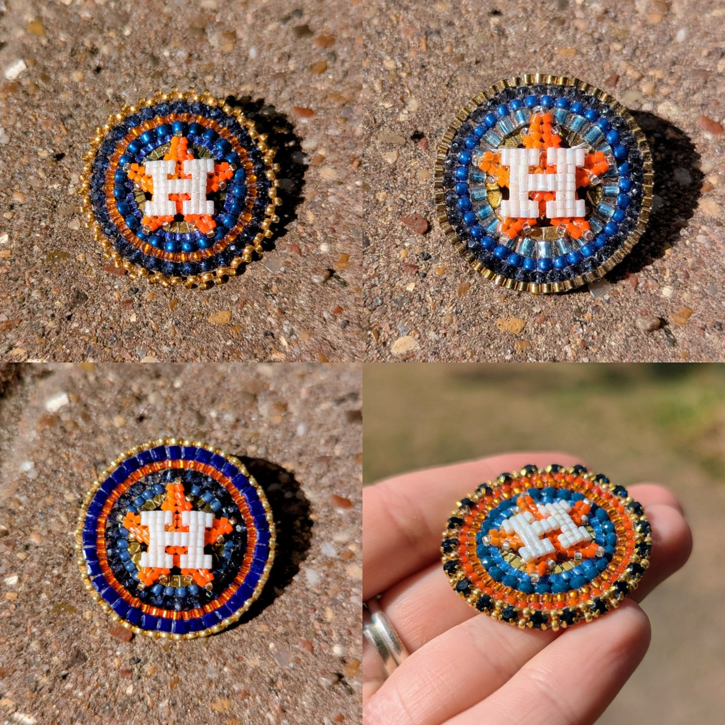 Houston Star lapel pins! All one of a kind, with locking bar pin on the back