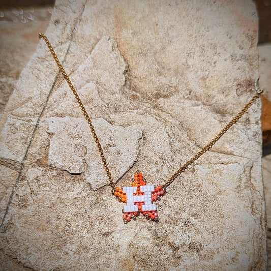 Houston Star choker, 14kt gold filled rollo chain. Adjustable 14.5-16.5